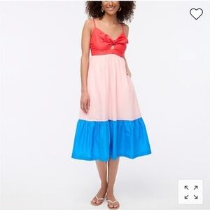 JCrew Colorblocked Tiered Dress